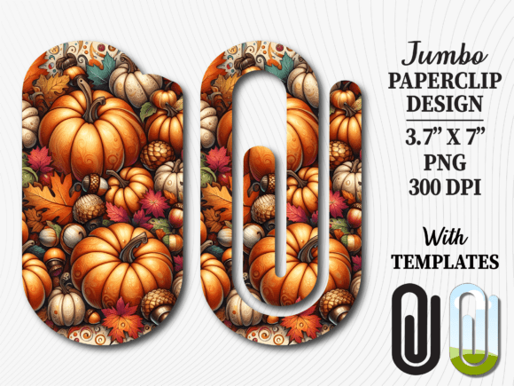 Autumn Pumpkin Harvest Jumbo Paperclip