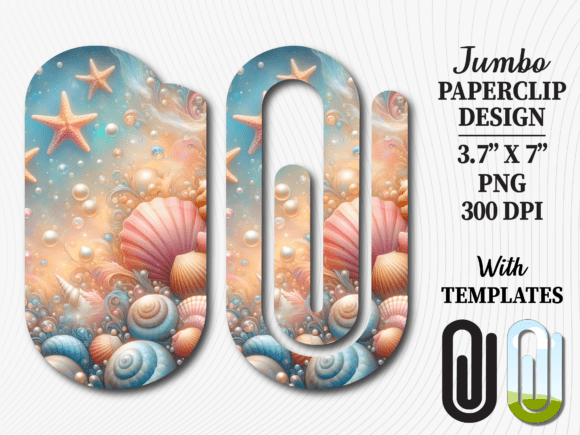 Beach Seashell Starfish Jumbo Paperclip Graphics
