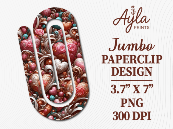 Boho Heart Jewel Jumbo Paperclip Graphics