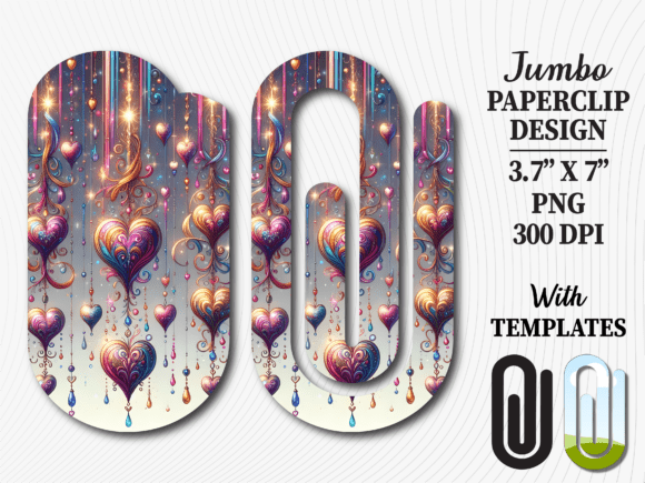 Celestial Heart Valentines Day Paperclip Graphics