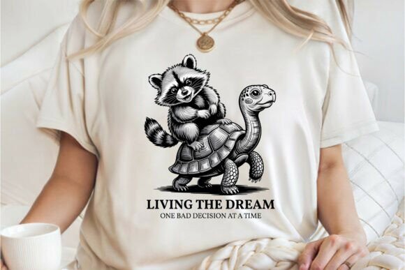 Chaotic Ride Raccoon Tortoise Shirt PNG Graphics