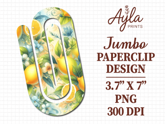 Citrus Lemon Slice Jumbo Paperclip PNG