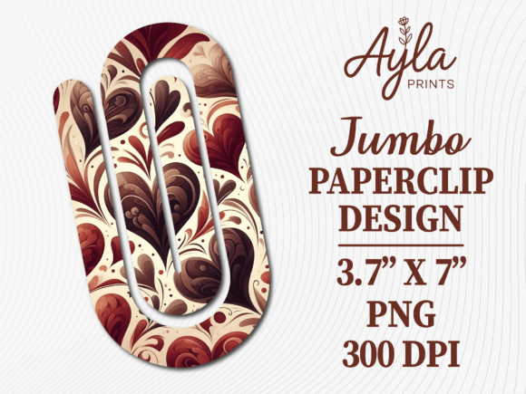 Coffee Heart Boho Jumbo Paperclip Graphics