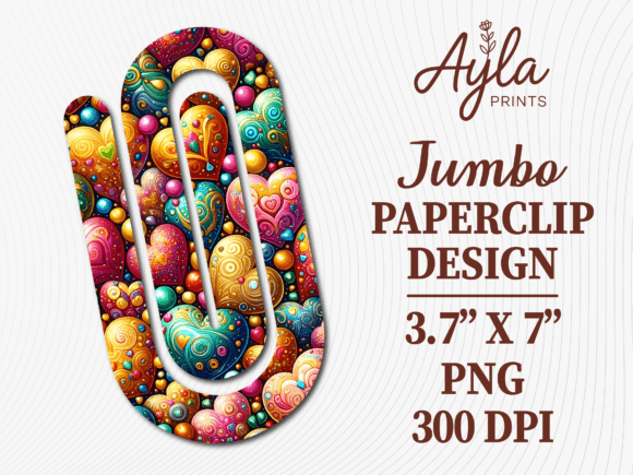 Colorful Heart Pattern Jumbo Paperclip