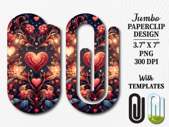 Dark Boho Floral Jumbo Paperclip Graphics