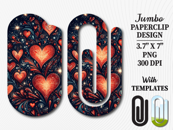 Dark Celestial Heart Art Jumbo Paperclip Graphics