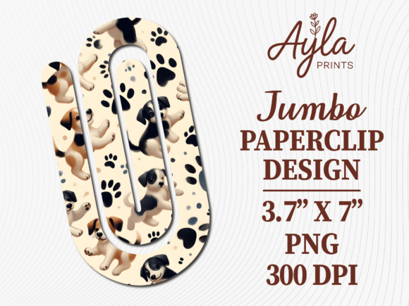 Dog Cat Paw Pattern Jumbo Paperclip PNG