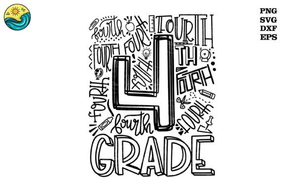 Fourth Grade Hand Draw SVG: Graphics for T-Shirt Designs