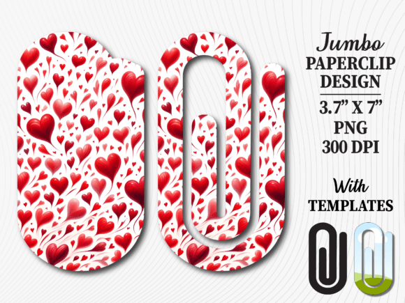 Heart Pattern Valentines Day Paperclip
