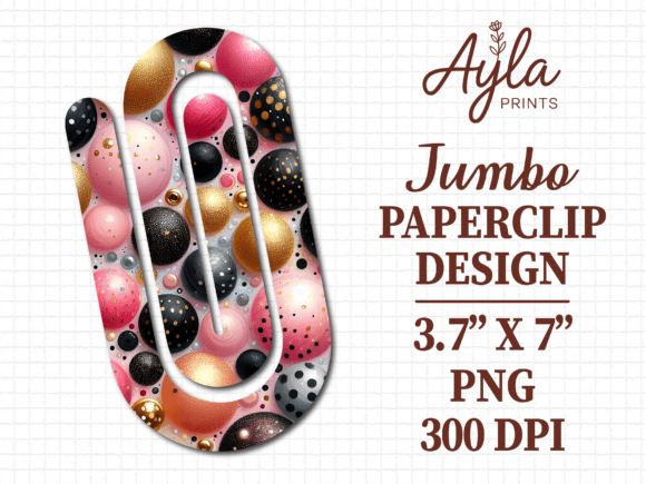 Luxury Gold Pink Balloon Jumbo Paperclip Graphics