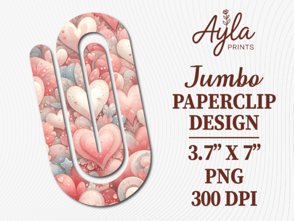 Pastel Hearts Valentines Day Paperclip: Graphics for Crafts & Local Branding