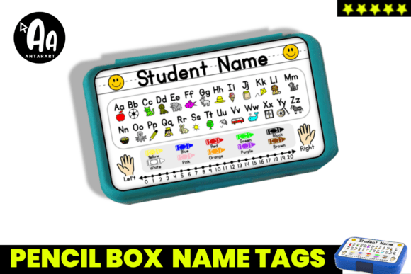 Pencil Box Name Tags Number Path Graphics K