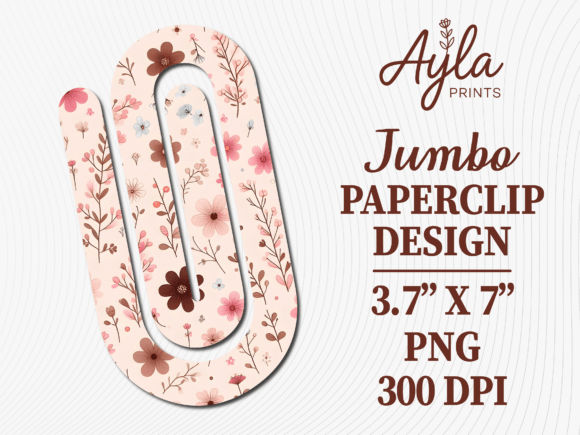 Pink Flower Doodles Jumbo Paperclip: Graphics for Crafts