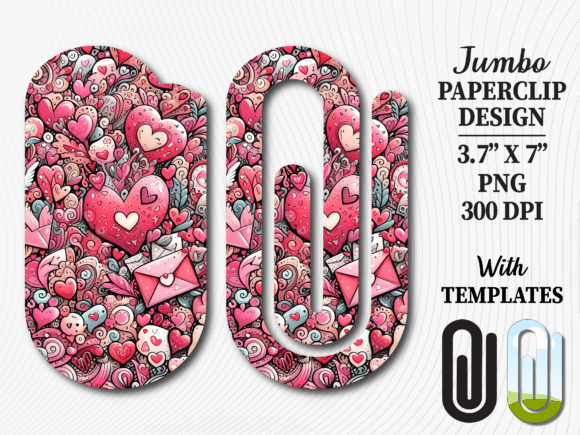 Pink Love Letter Collage Jumbo Paperclip Graphics