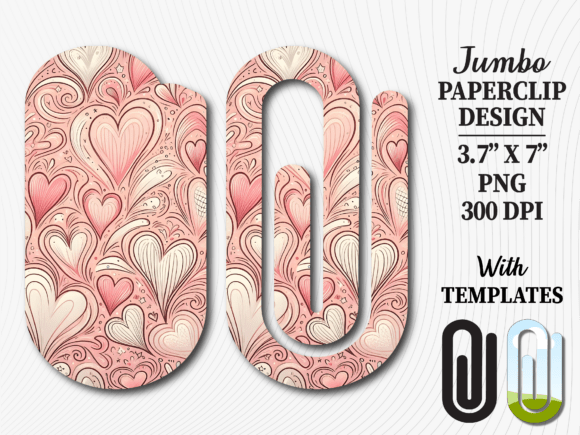 Pink Swirl Love Jumbo Paperclip Graphics for Crafts