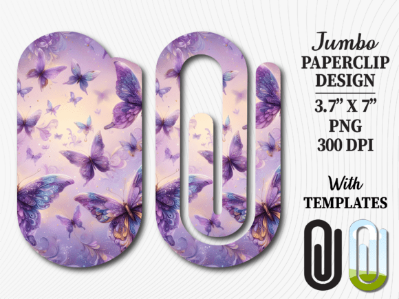 Purple Butterfly Magical Jumbo Paperclip Graphics & Crafts
