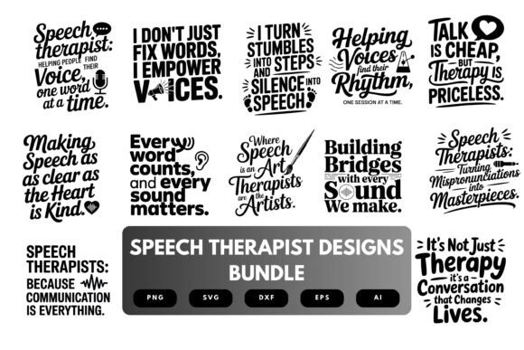 Speech Therapist SVG Bundle: Graphics for Crafts