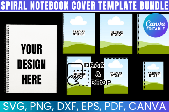 Spiral Notebook Cover Template Bundle