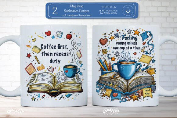 Teacher Appreciation Mug Back School PNG: Graphics for Crafts & Local Branding