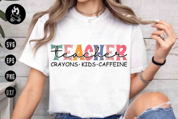 Teacher Crayons SVG for T-Shirt Designs