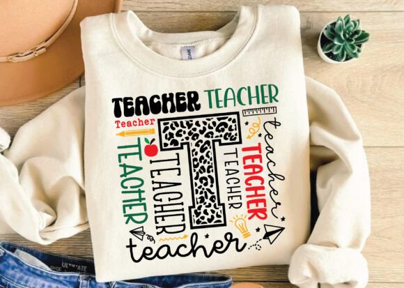 Teacher Typography Design SVG: Graphics for T-Shirt Designs