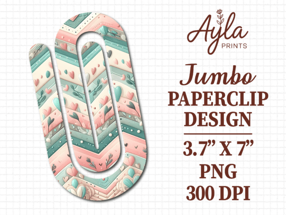 Teal Boho Chevron Jumbo Paperclip Graphics