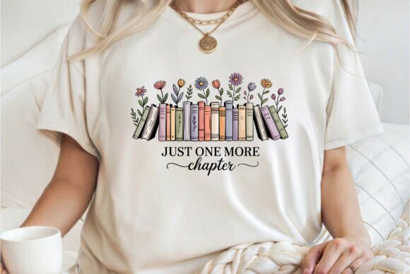Vintage Floral Book Reading Shirt PNG Graphics