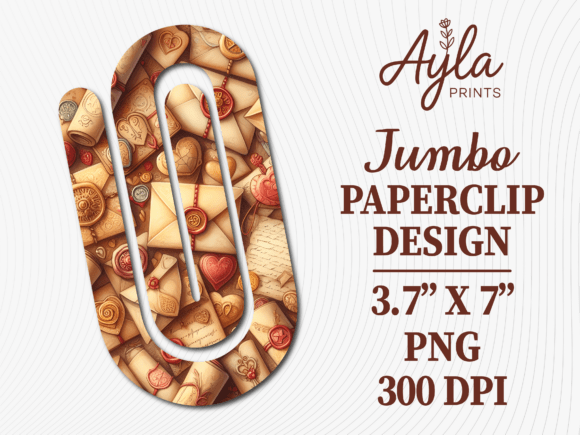 Vintage Letter Jumbo Paperclip Graphics for Crafts