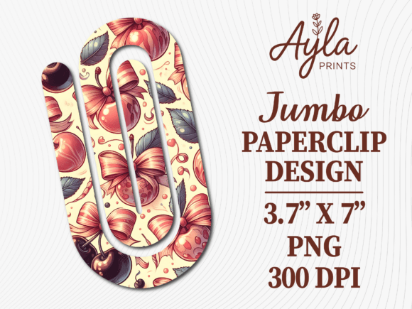 Vintage Ribbon Bow Jumbo Paperclip Graphics for Crafts